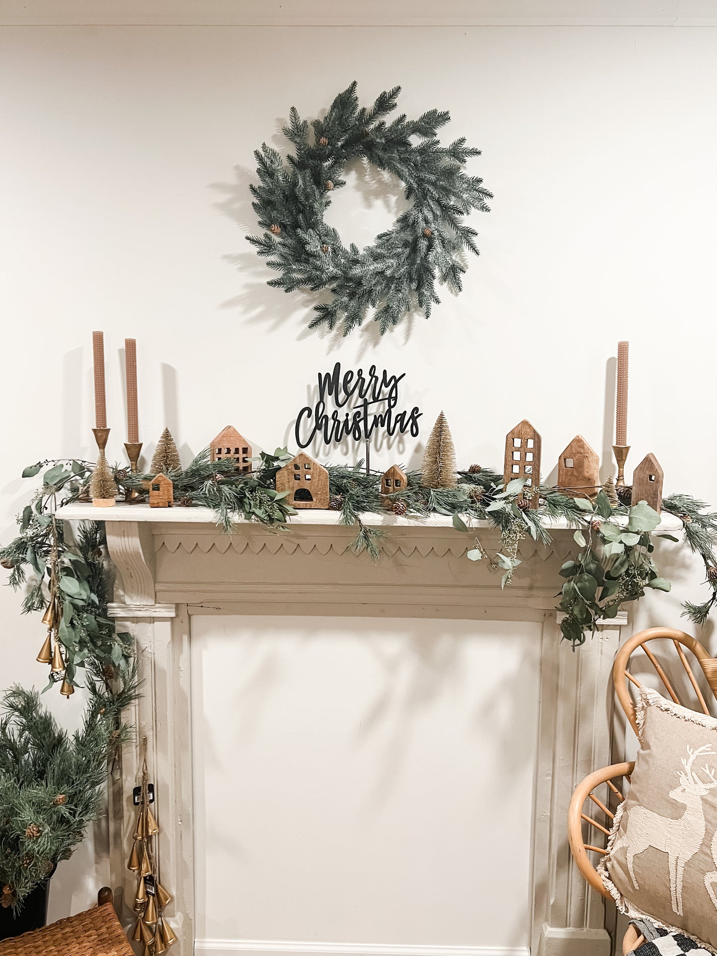 72" FAUX SHORE PINE NEEDLE & NATURAL PINECONE GARLAND