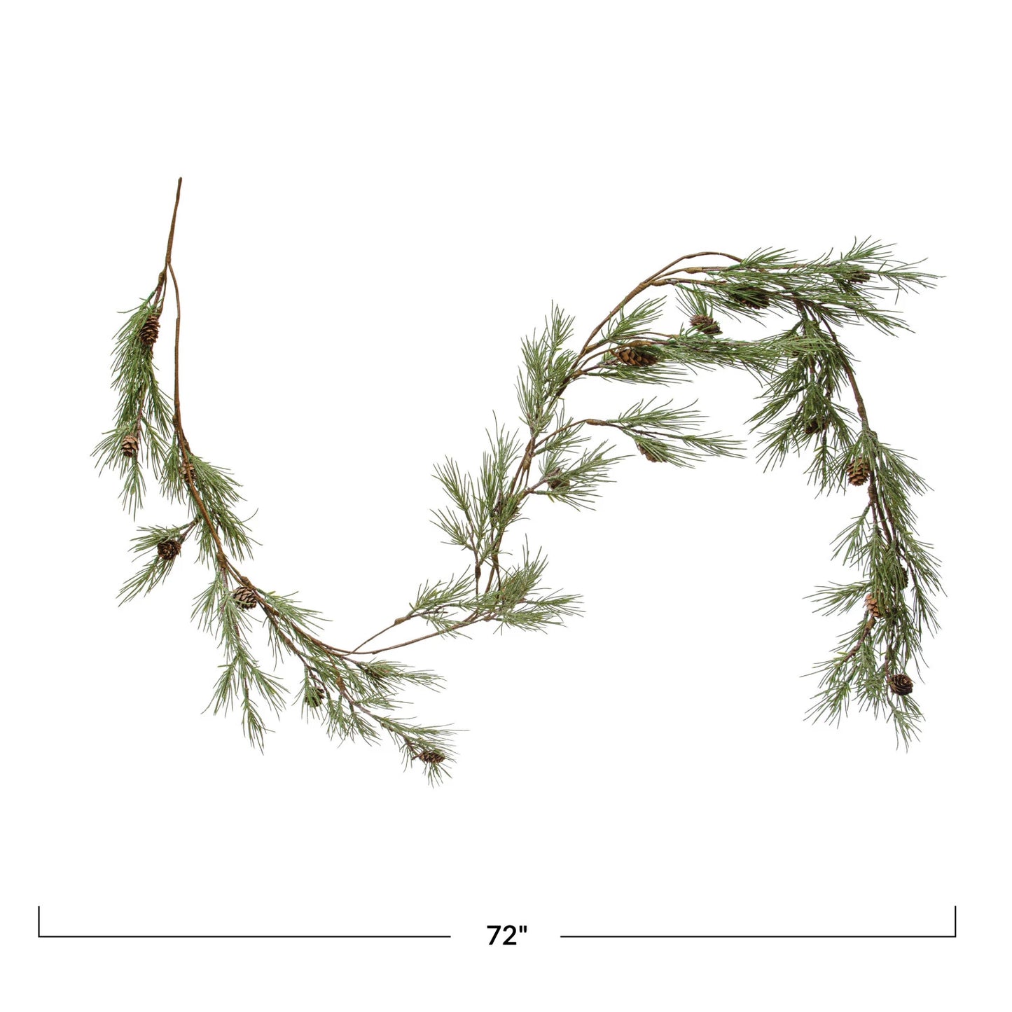 72" FAUX SHORE PINE NEEDLE & NATURAL PINECONE GARLAND