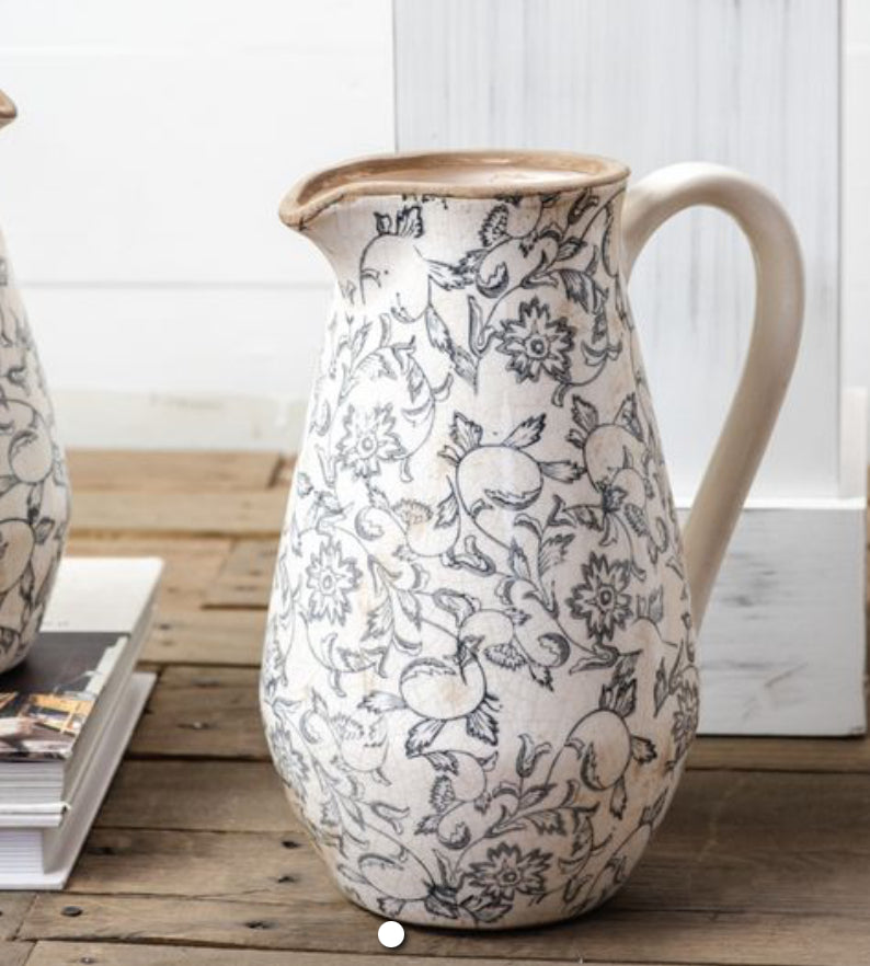 BEAUTIFUL HEIRLOOM FLORAL PITCHER