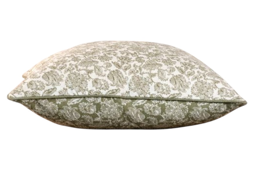 16" REVERSIBLE GREEN FLORAL PILLOW