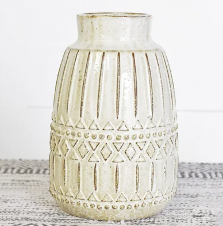 WHITE DECORATIVE VASE