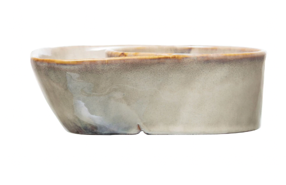STONEWARE CRACKER AND SOUP BOWL, 2 COLORS