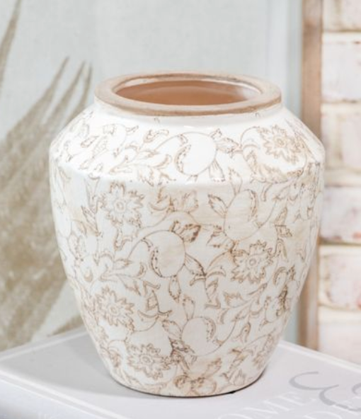 8.3" BEIGE HEIRLOOM VASE