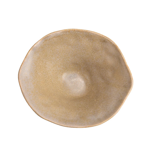 ORGANIC SHAPED STONEWARE BOWL, TAN